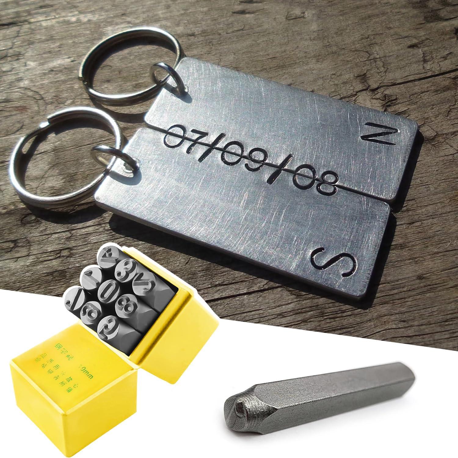 Juego de Sellos de Números Utoolmart 10mm Acero 45 para Joyería