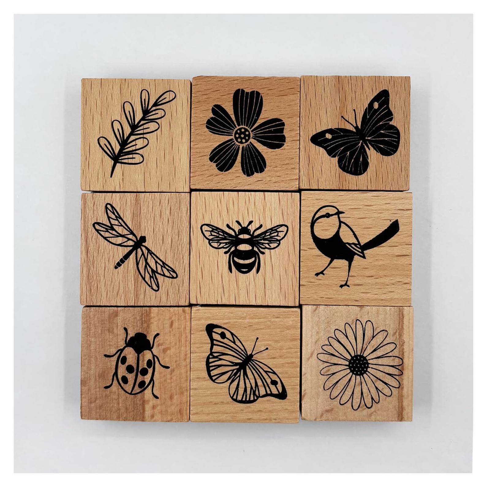 Juego de 9 Sellos de Goma de Madera YG-Stamp09 para Scrapbooking