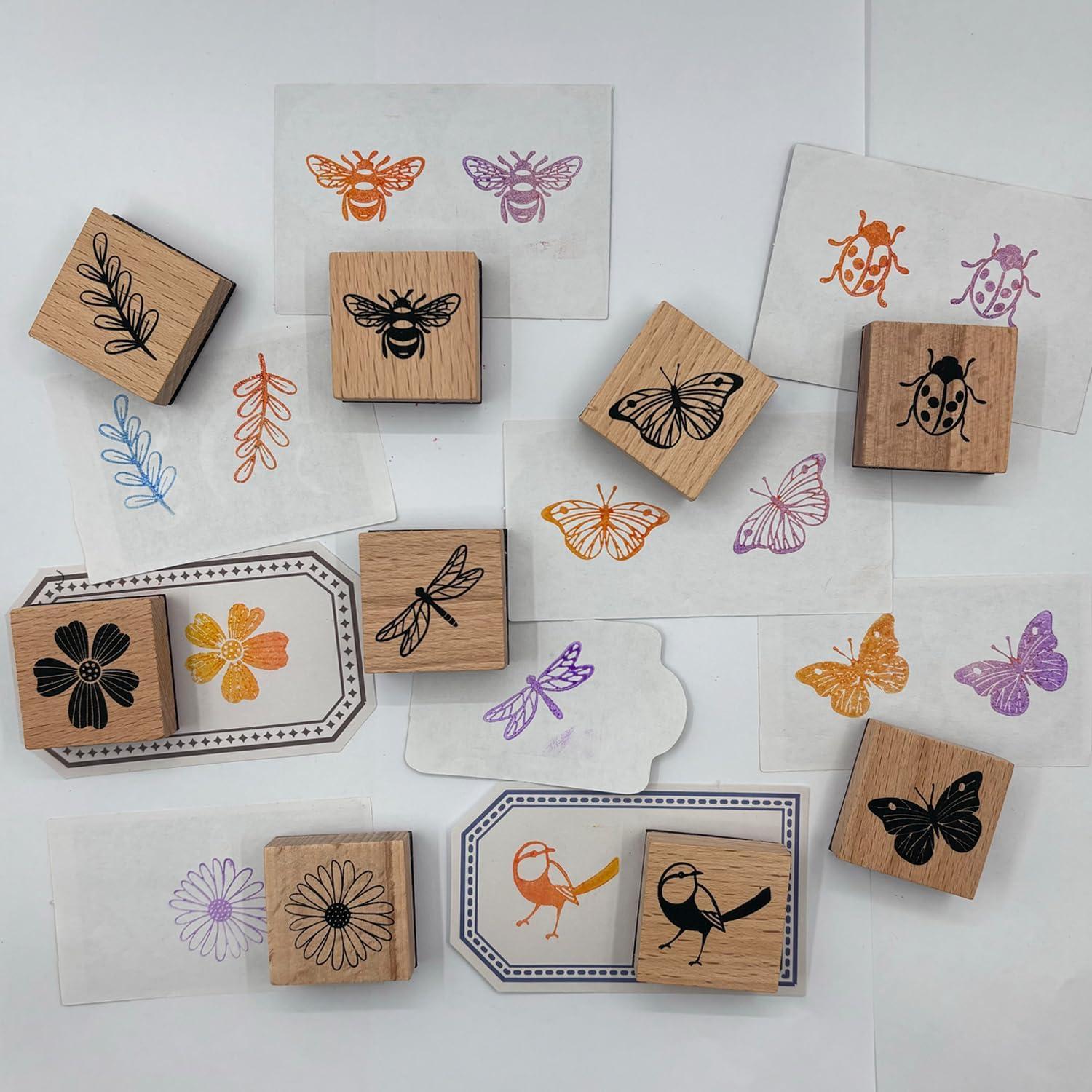 Juego de 9 Sellos de Goma de Madera YG-Stamp09 para Scrapbooking