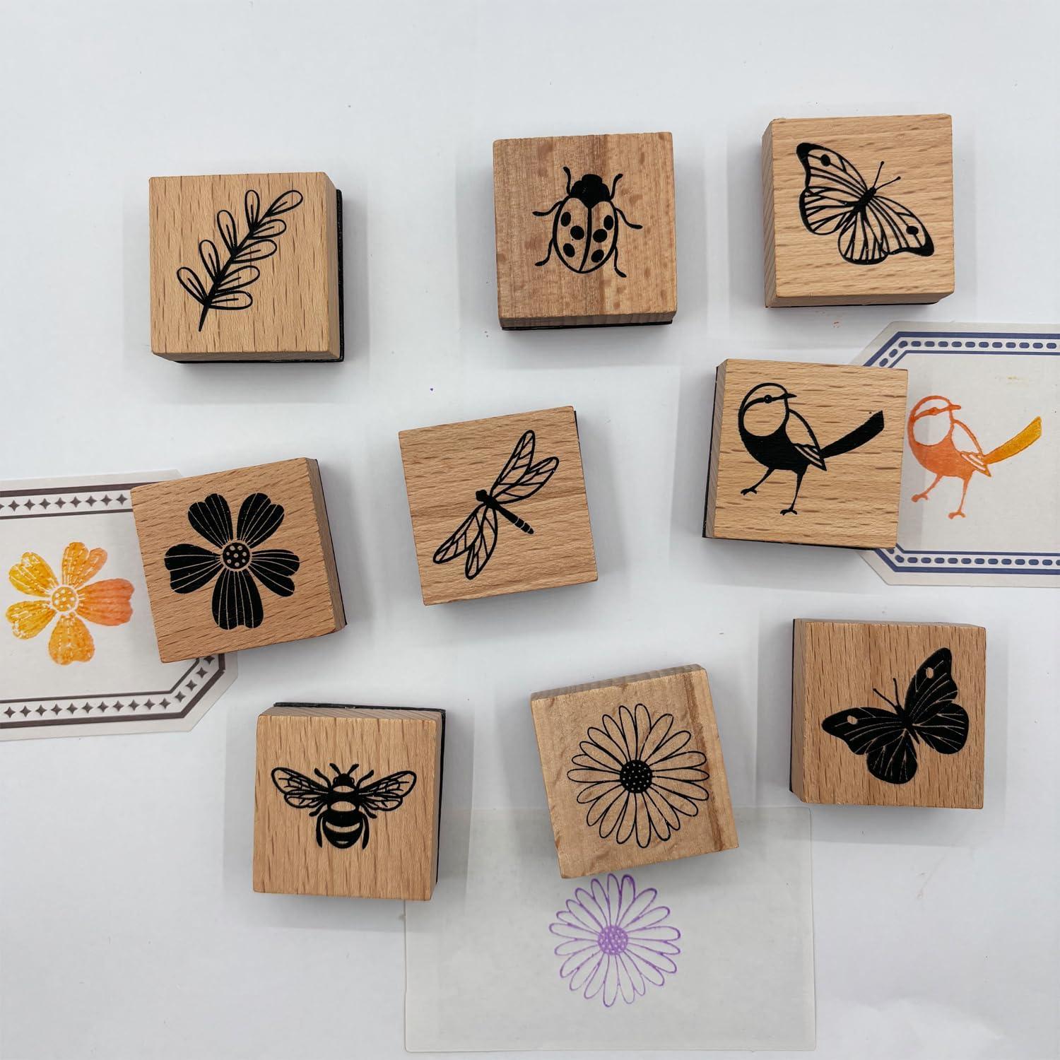 Juego de 9 Sellos de Goma de Madera YG-Stamp09 para Scrapbooking