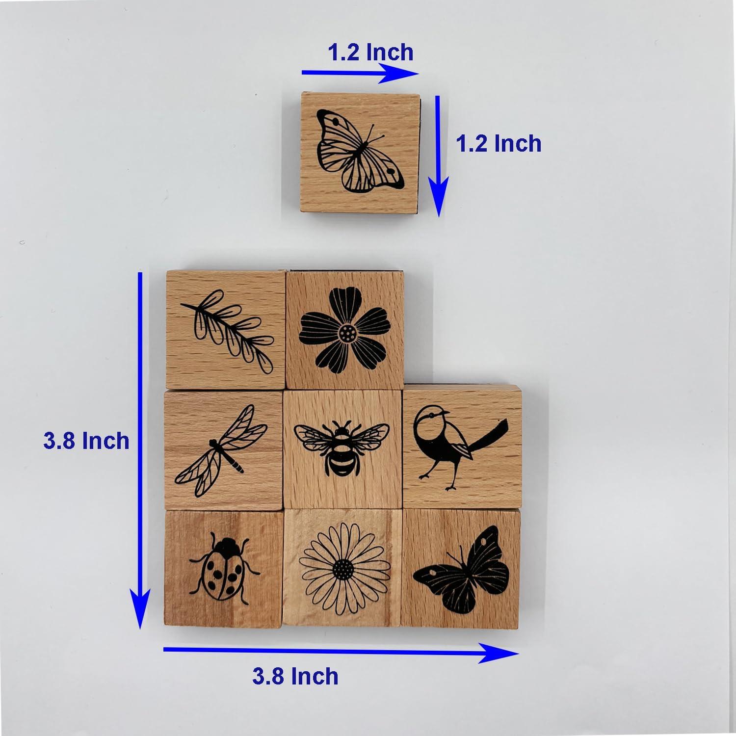 Juego de 9 Sellos de Goma de Madera YG-Stamp09 para Scrapbooking