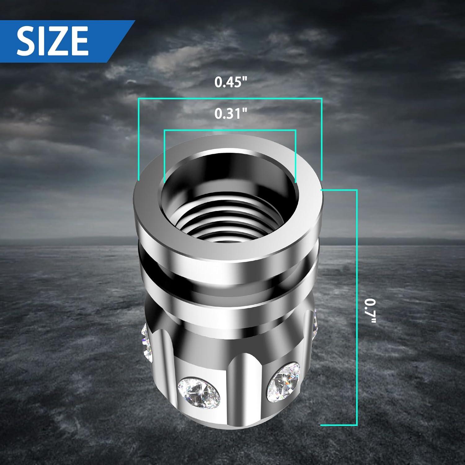 Tapas de Válvula de Neumático QUARKACE 4 Piezas Plata Rhinestones