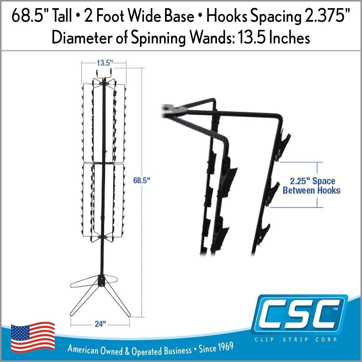 Exhibidor Giratorio Clip Strip 108 Clips 173.99 cm Negro