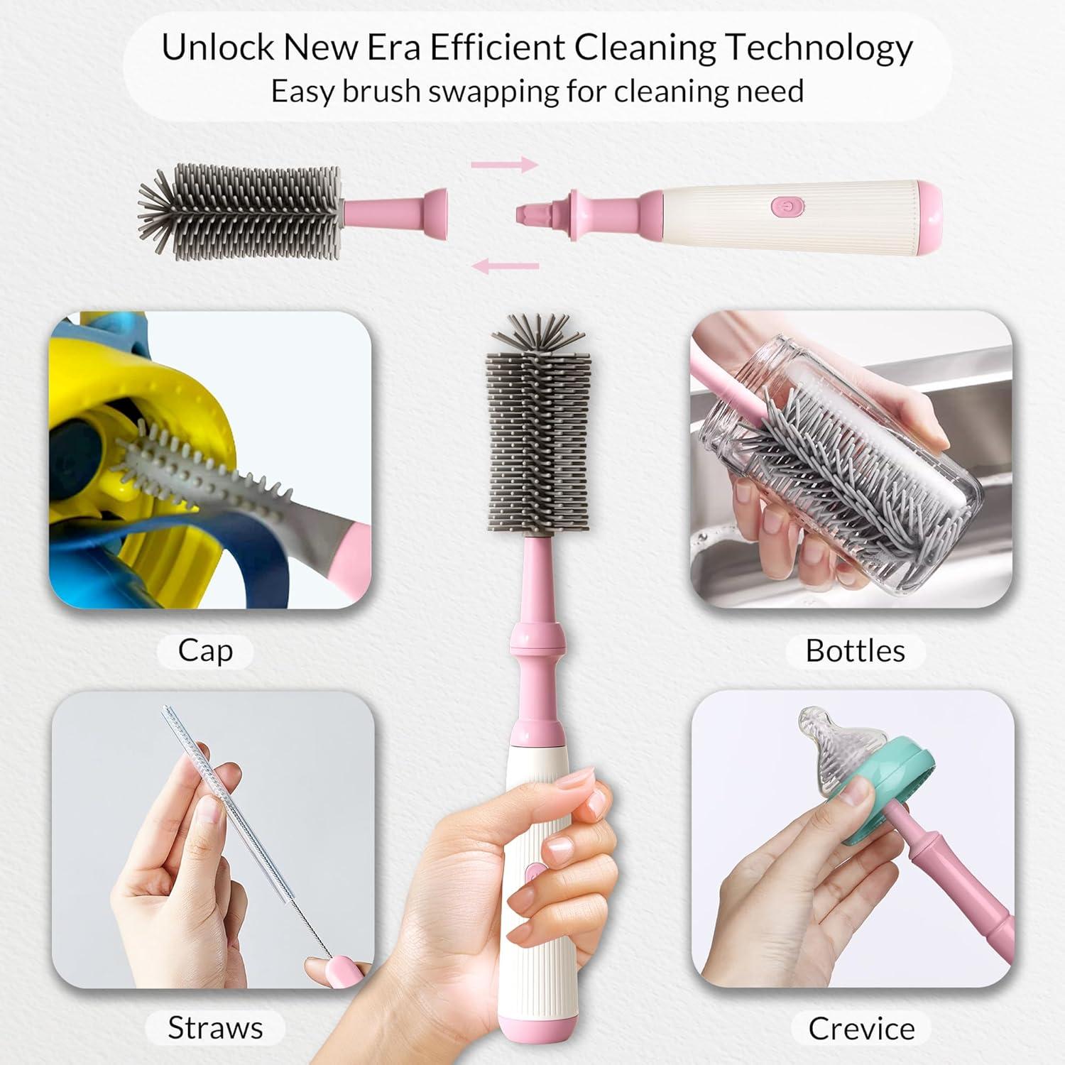 Limpiador Eléctrico de Biberones WHNL con Cepillos y Estante