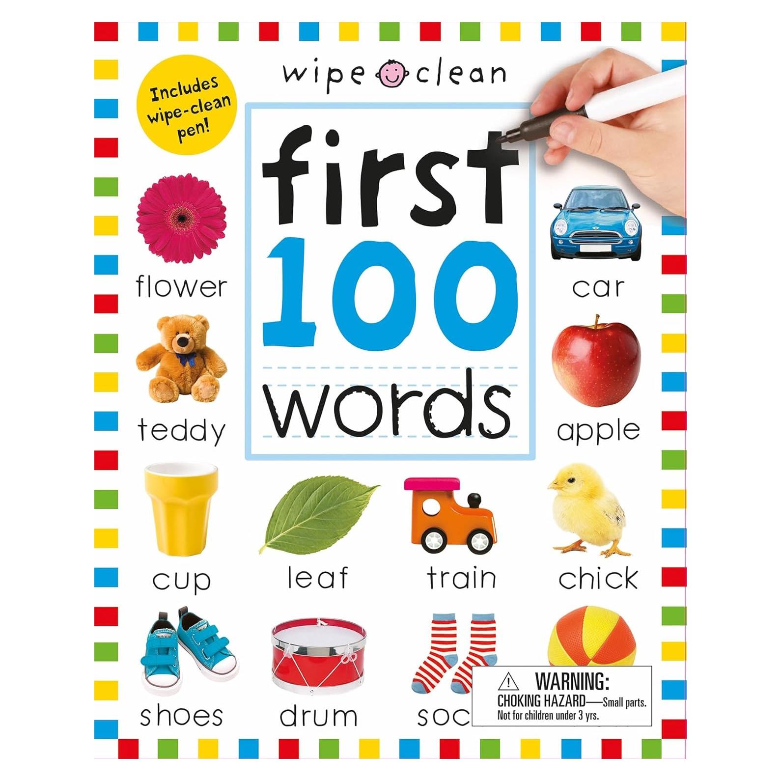 Wipe Clean: First 100 Words (Enclosed Spiral Binding): Includes Wipe Clean Pen (Wipe Clean Learning Books)
