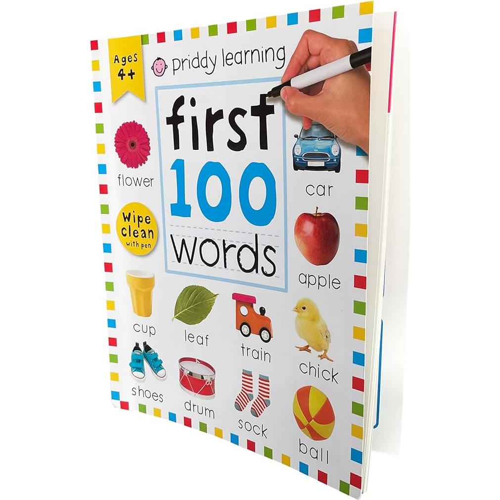 Wipe Clean: First 100 Words (Enclosed Spiral Binding): Includes Wipe Clean Pen (Wipe Clean Learning Books)