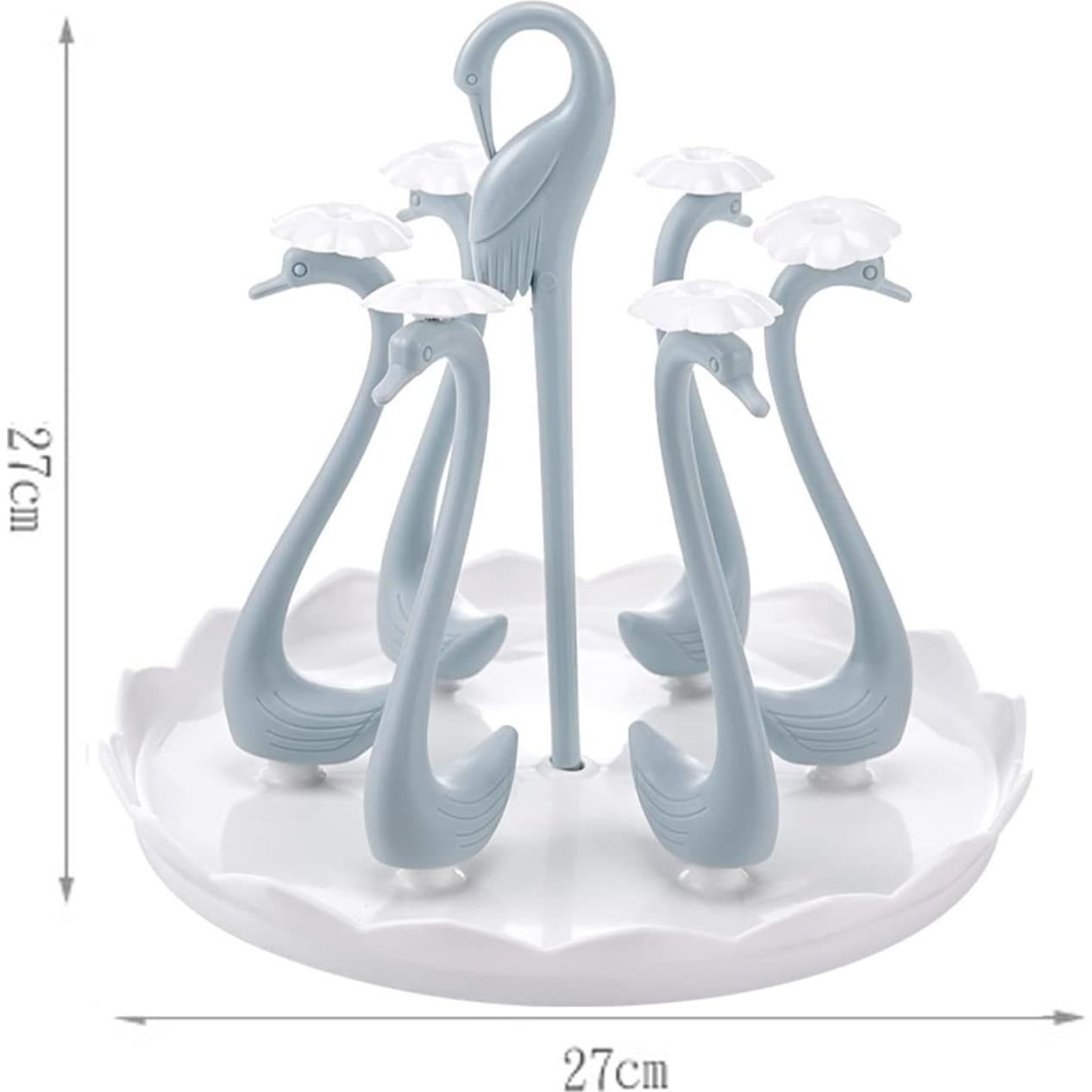 Soporte para Secar Tazas Cyrank Cisne Azul 6 Cabezas
