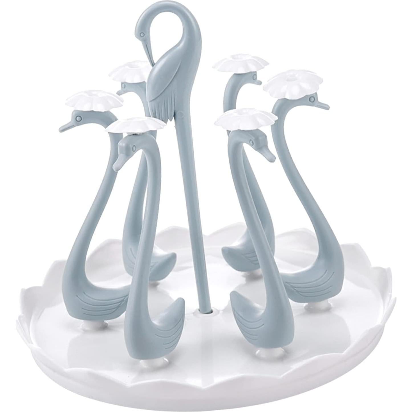 Soporte para Secar Tazas Cyrank Cisne Azul 6 Cabezas