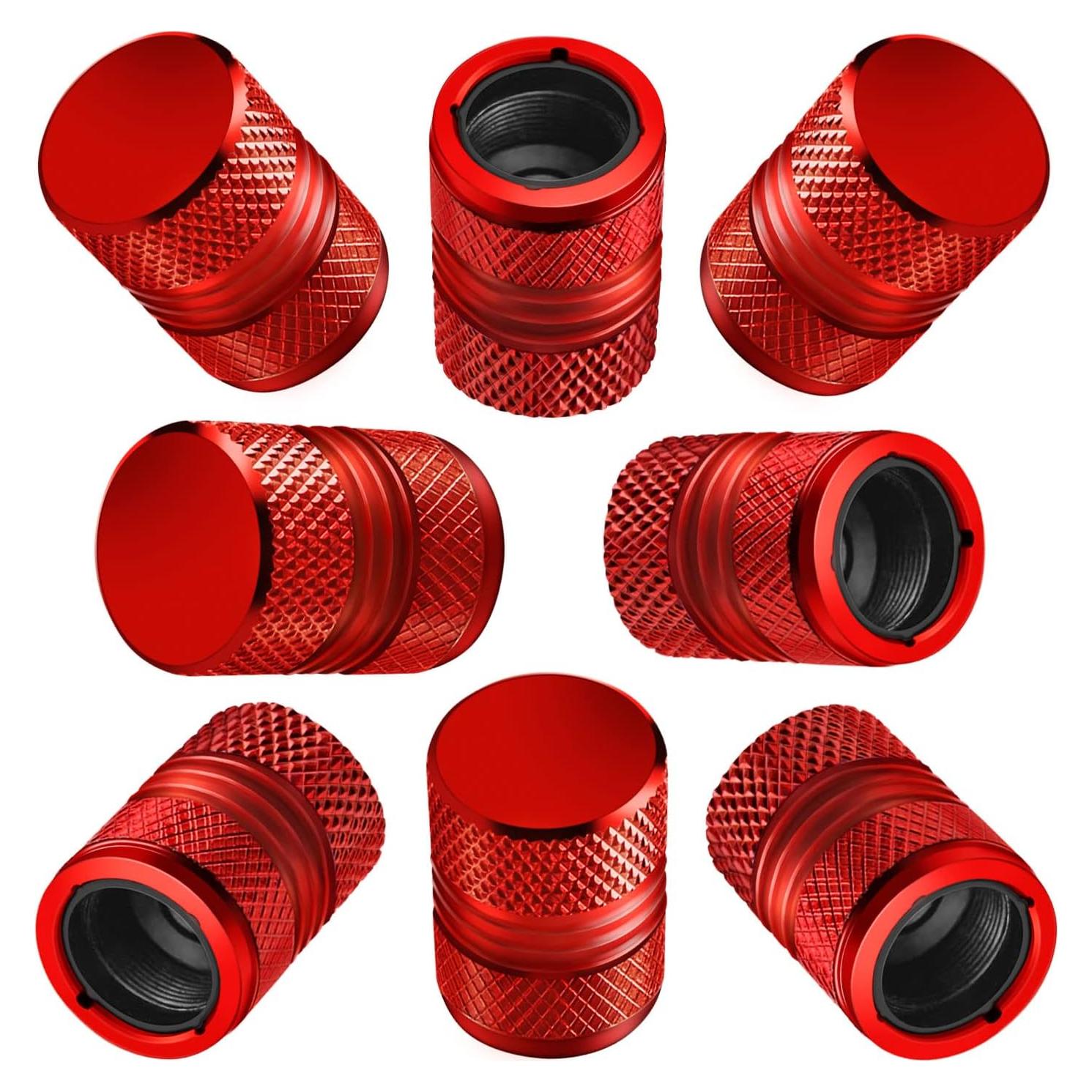 Tapas de Válvula de Neumático ESYVALVE 8 Piezas Rojo Universal