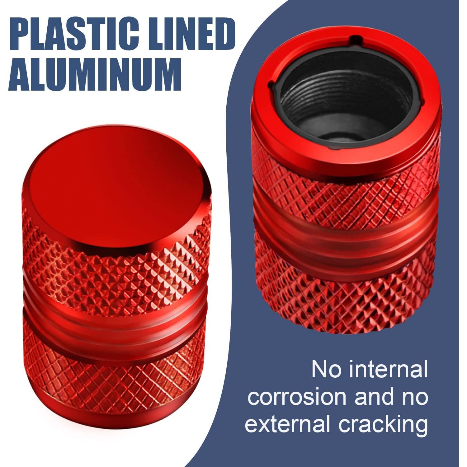 Tapas de Válvula de Neumático ESYVALVE 8 Piezas Rojo Universal