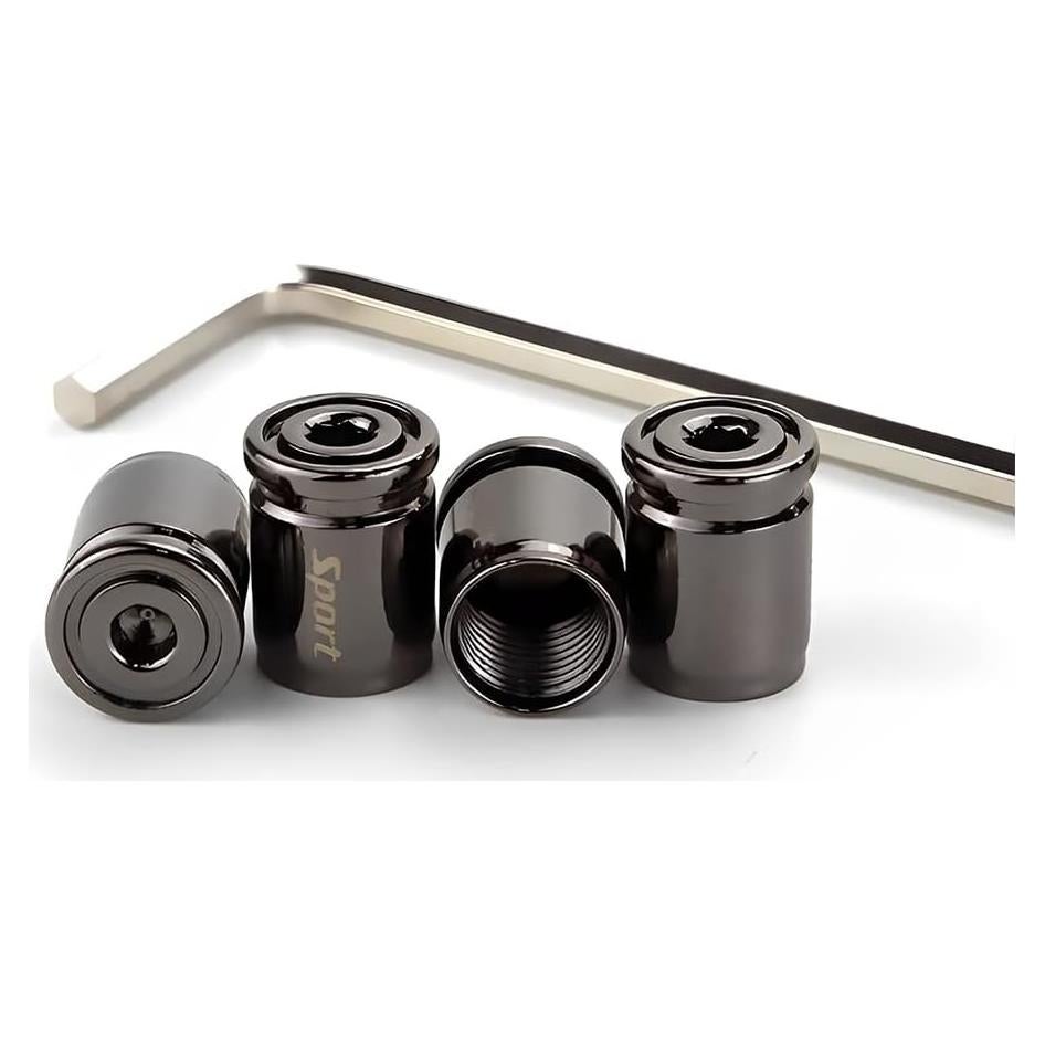 Tapa de Válvula de Neumático AICEL Antirrobo 4 Piezas Negro