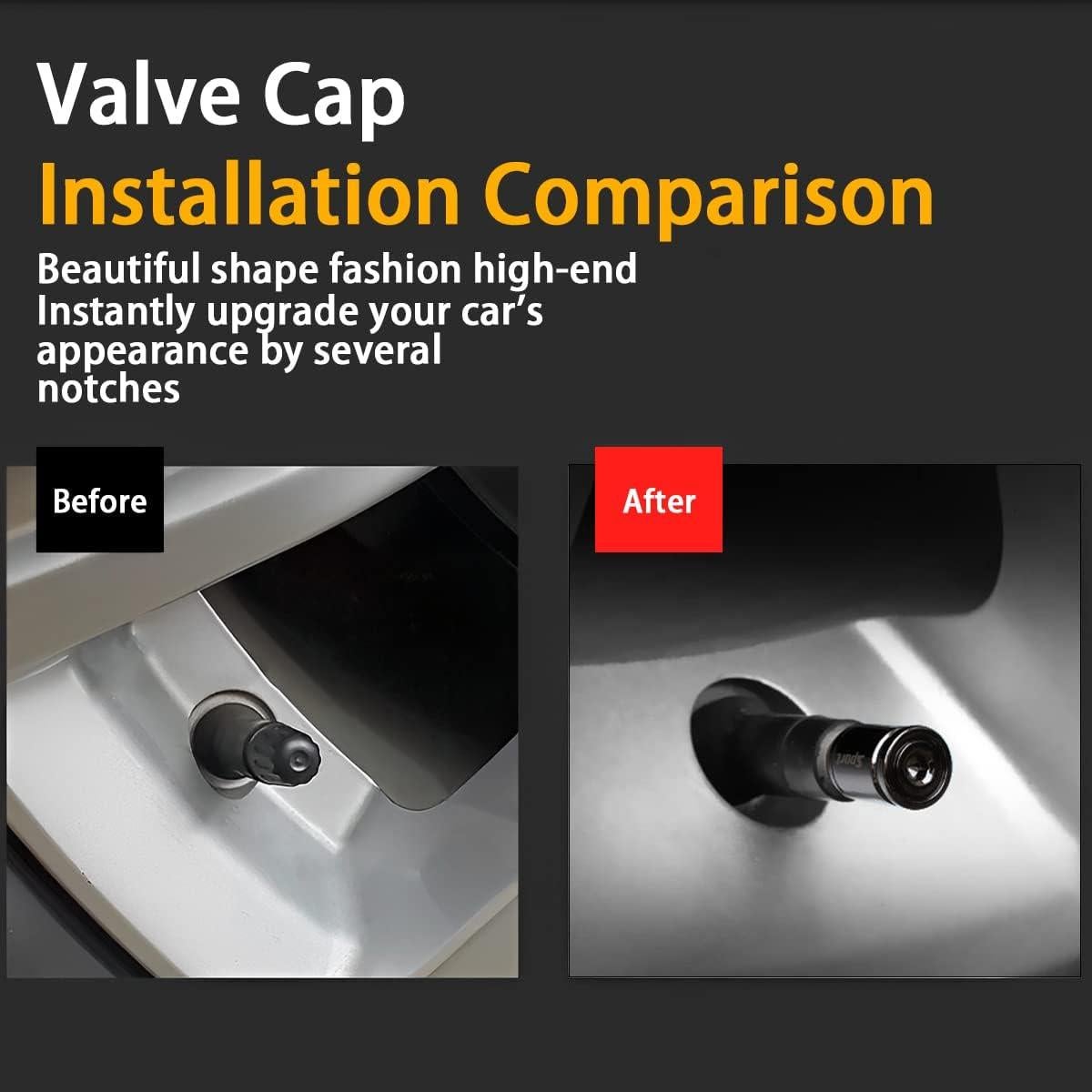 Tapa de Válvula de Neumático AICEL Antirrobo 4 Piezas Negro