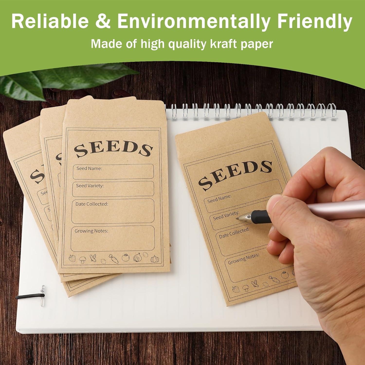 100 Sobres de Semillas Autoadhesivos Varpotle 8x12 cm Kraft