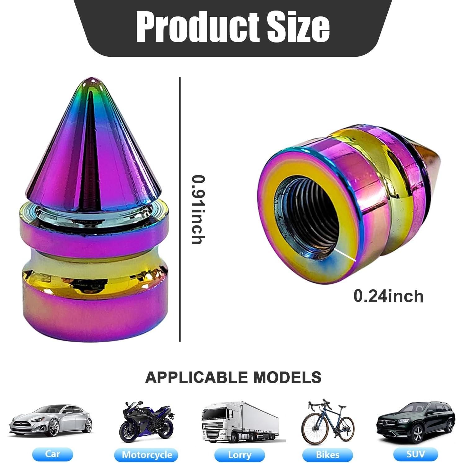 Ziciner Tapas de Válvula de Neumático de Coche 4 PCS Colorido