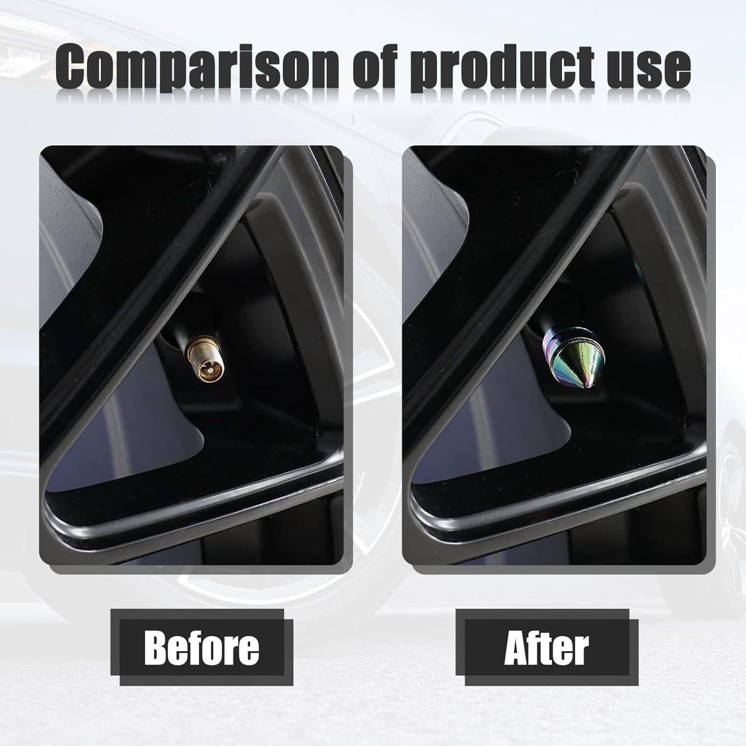 Ziciner Tapas de Válvula de Neumático de Coche 4 PCS Colorido