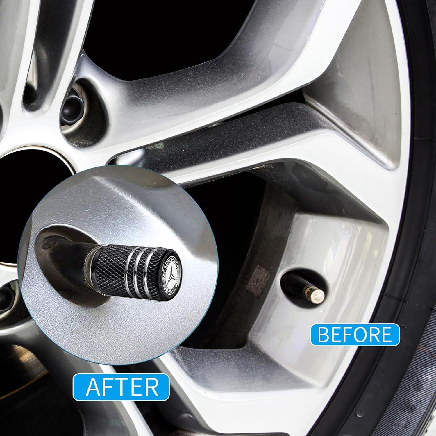 Tapa de Válvula de Neumático Tacoma 4 Piezas Aluminio Negro