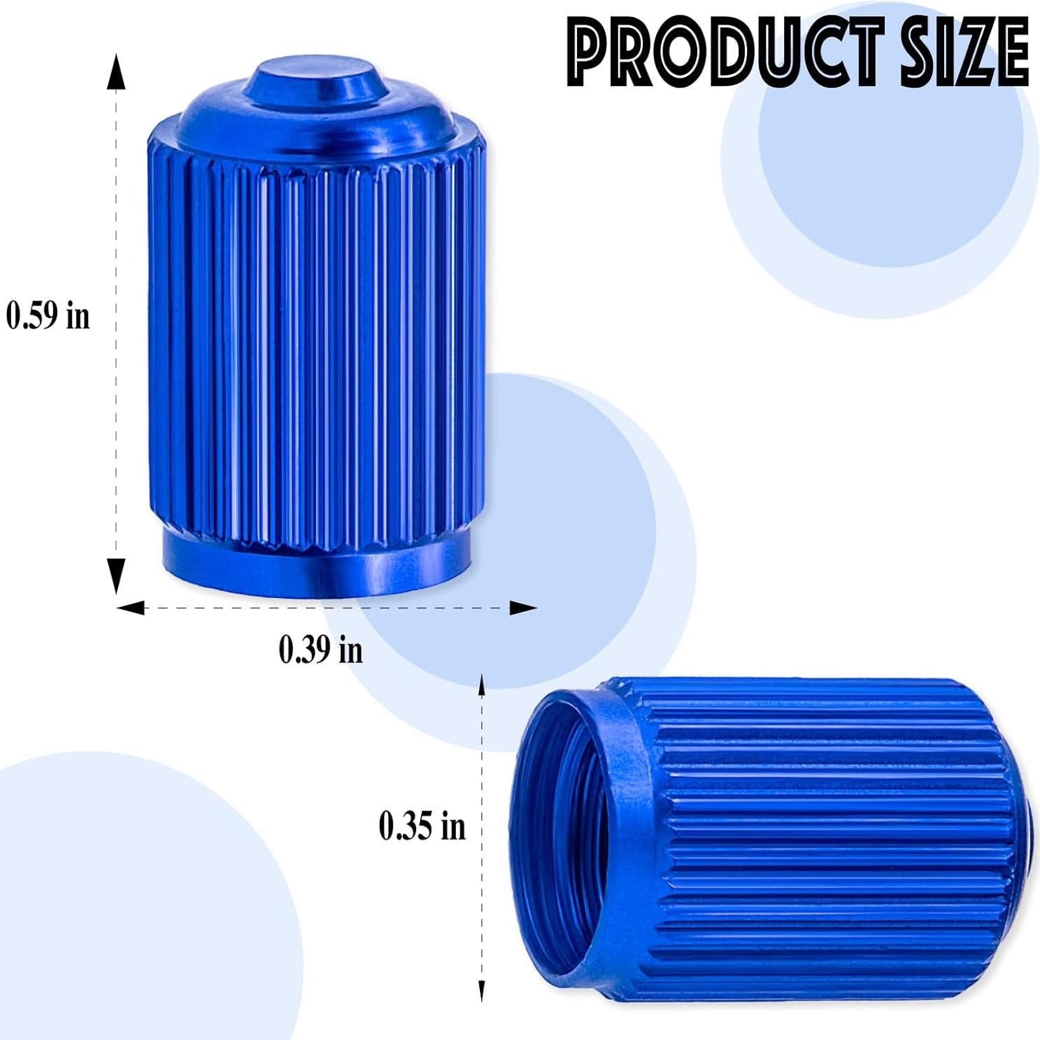 4 Tapones de Válvula de Neumático MEAJOO Aluminio Azul