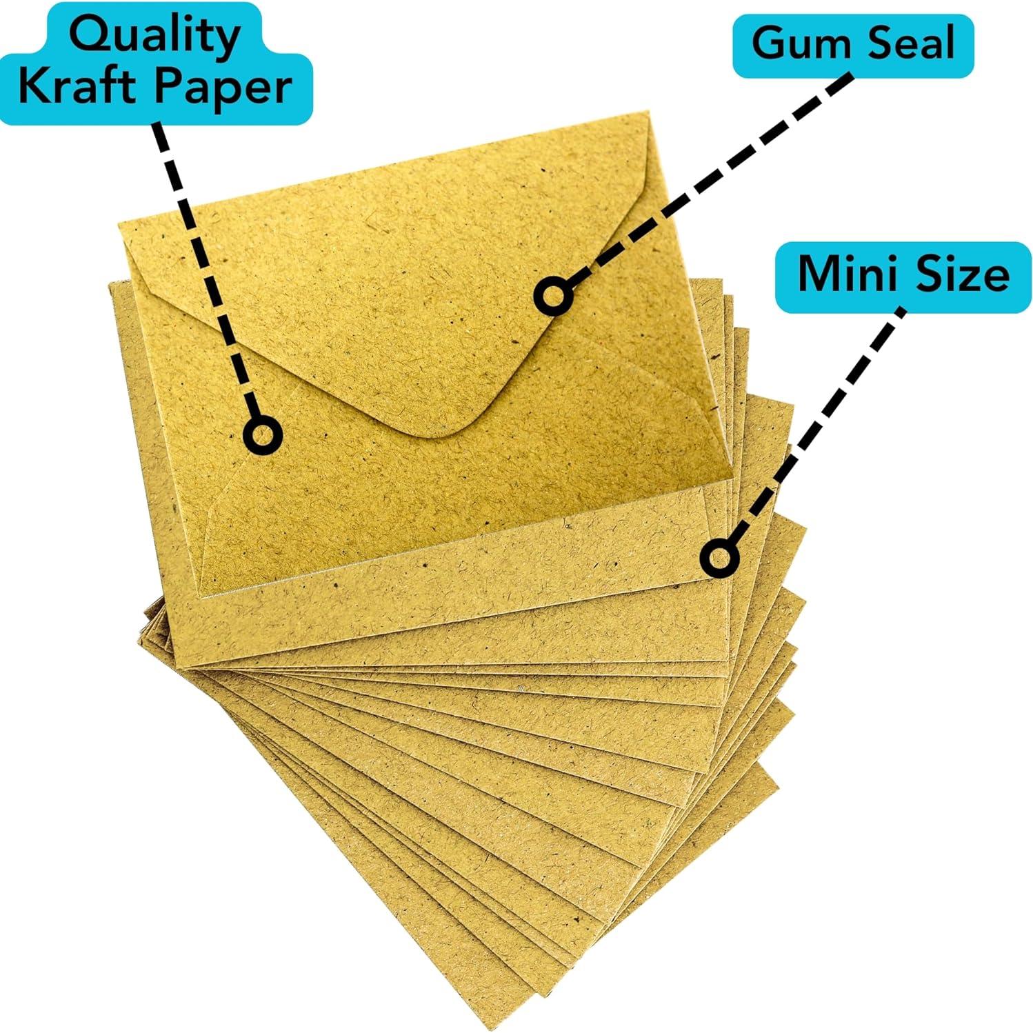 Sobres Mini Kraft Iconikal 100 Cuentas 10.16 x 6.99 cm