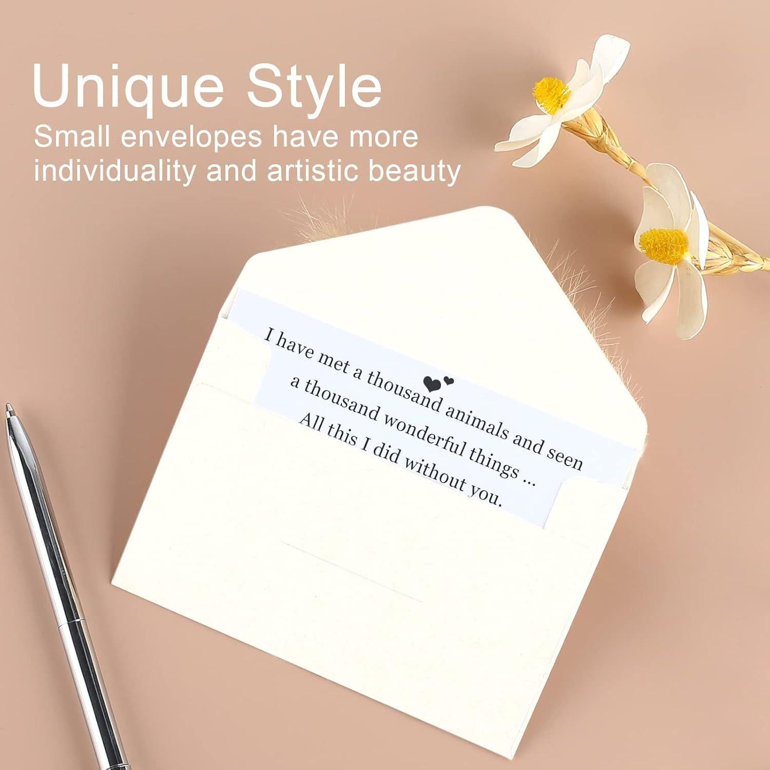 Paquete de 100 Sobres Mini Blancos 10.16x6.99cm Amassan