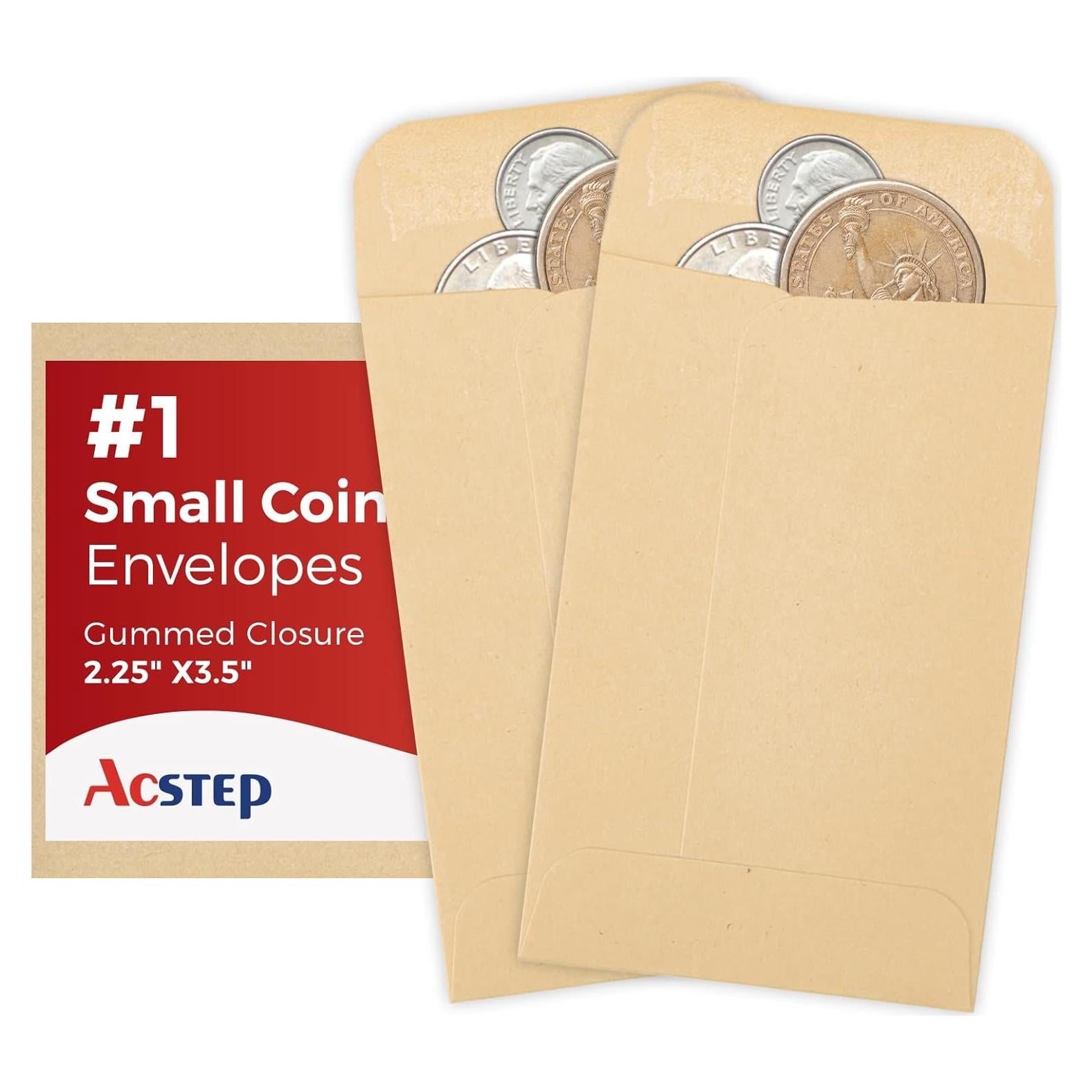 Sobres de Papel Kraft ACSTEP 100 Unidades 5.7 x 8.9 cm