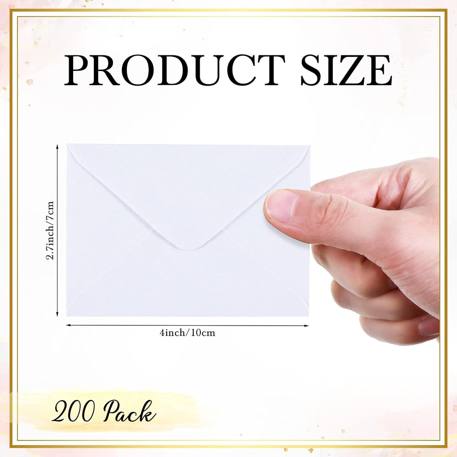 200 Mini Sobres de Regalo Yahenda Blancos 10.16x6.86 cm