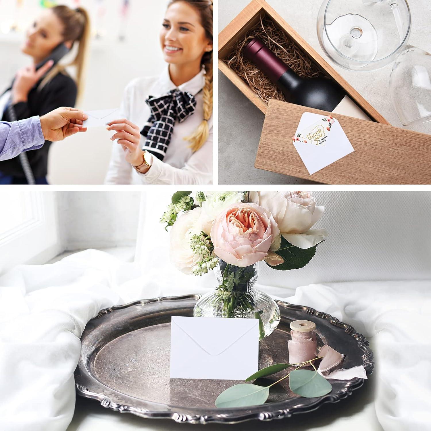 200 Mini Sobres de Regalo Yahenda Blancos 10.16x6.86 cm