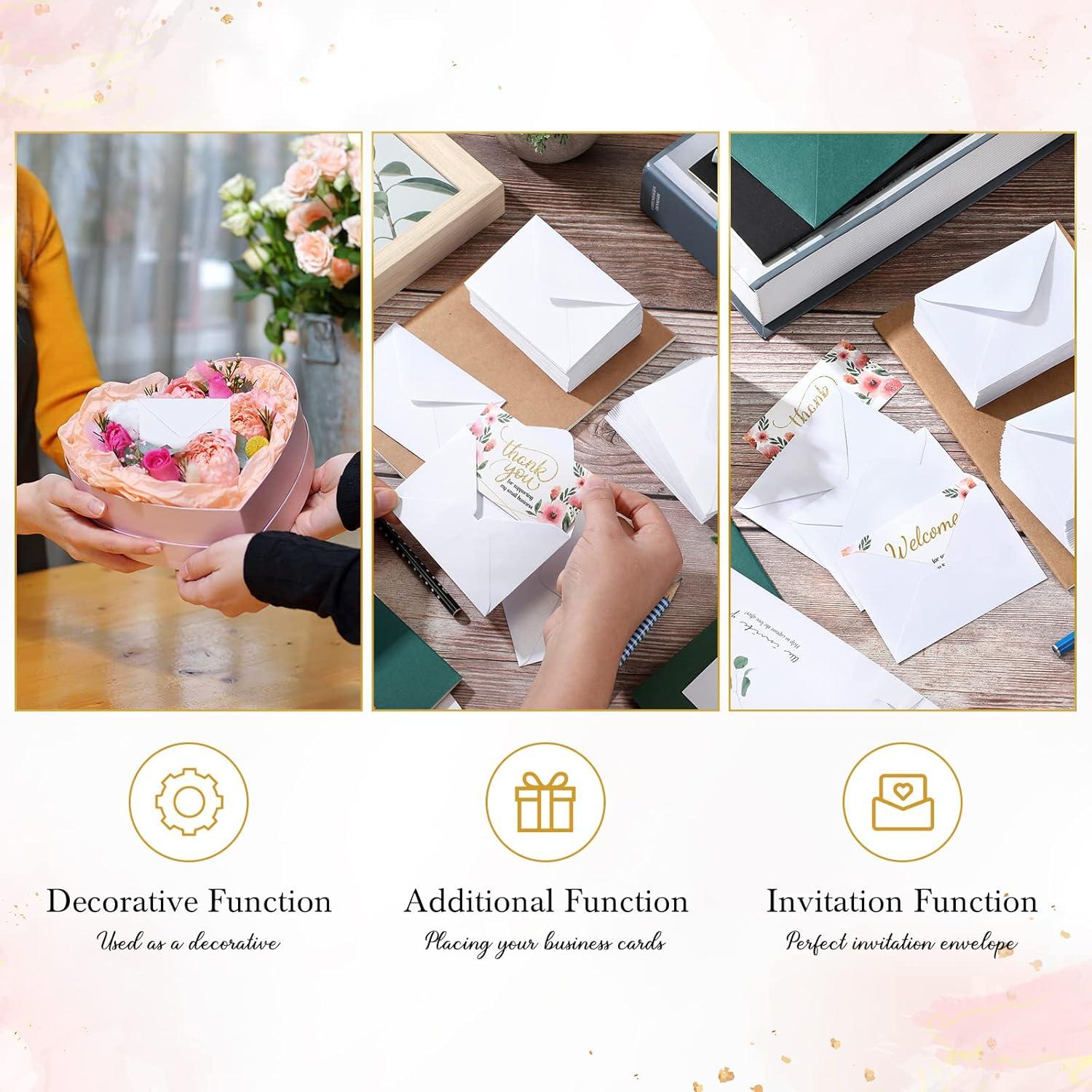 200 Mini Sobres de Regalo Yahenda Blancos 10.16x6.86 cm