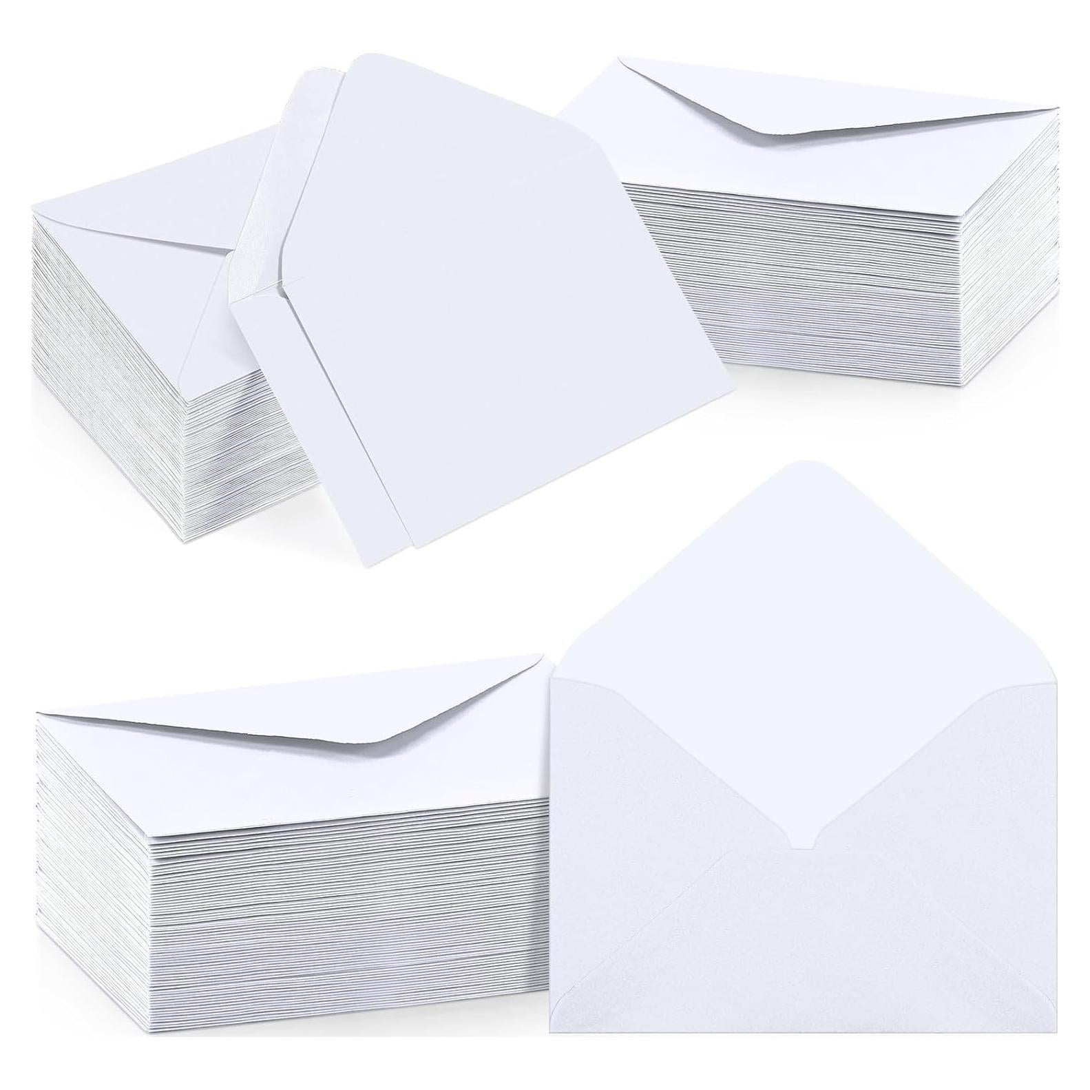 Outus 400 Sobres Metálicos Pequeños para Tarjetas 10.16x6.86cm Blanco
