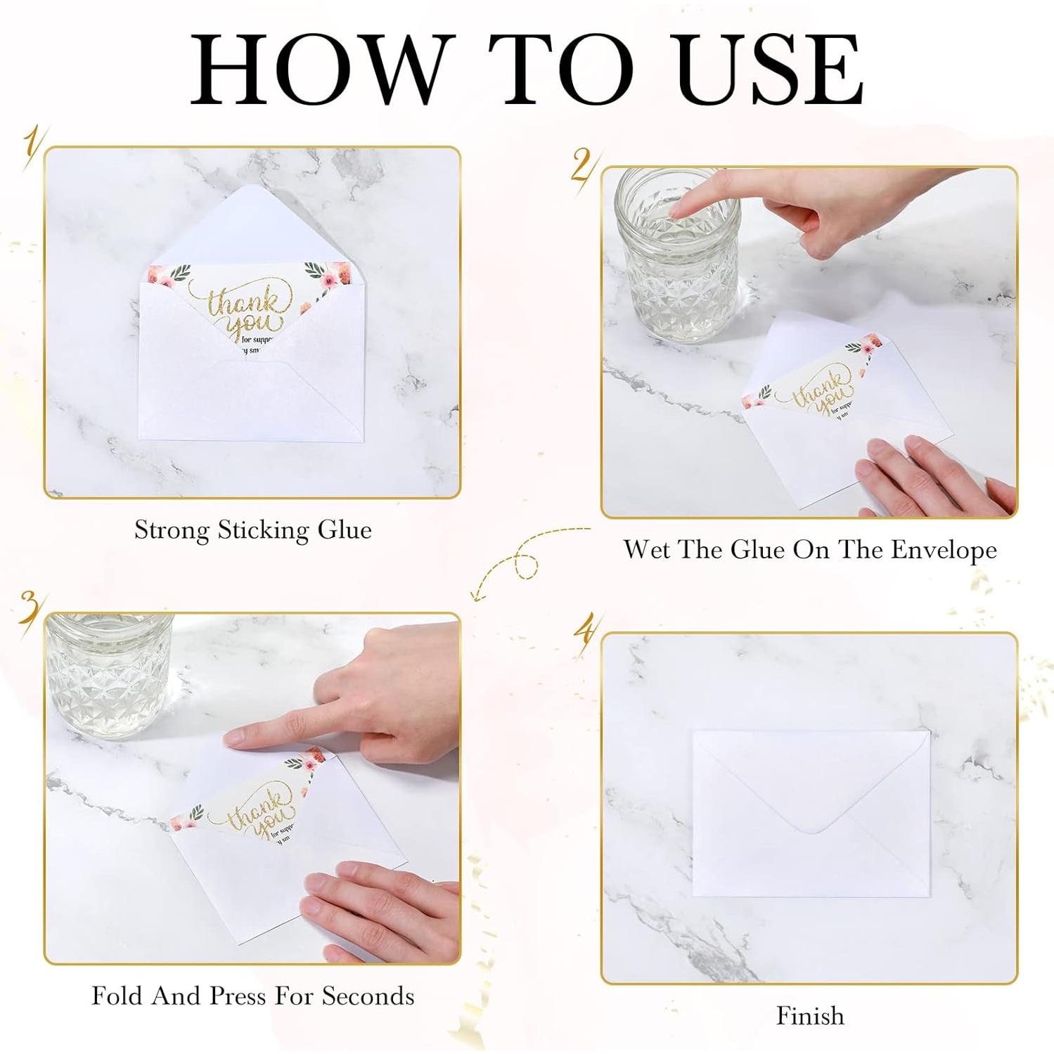 Outus 400 Sobres Metálicos Pequeños para Tarjetas 10.16x6.86cm Blanco