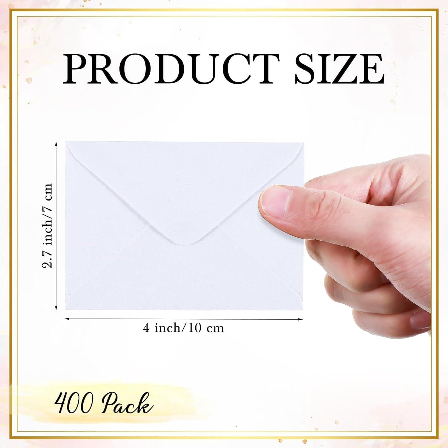 Outus 400 Sobres Metálicos Pequeños para Tarjetas 10.16x6.86cm Blanco