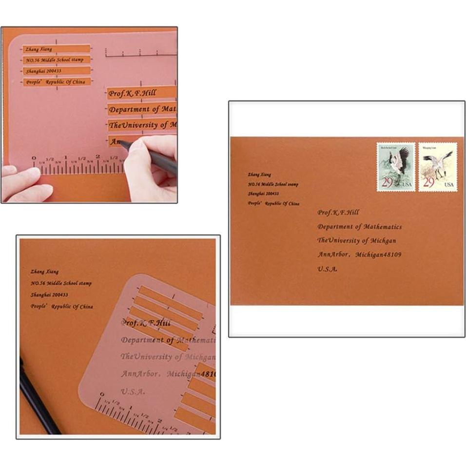 Plantillas de Guía de Dirección de Sobres Zbella - 4 Pcs