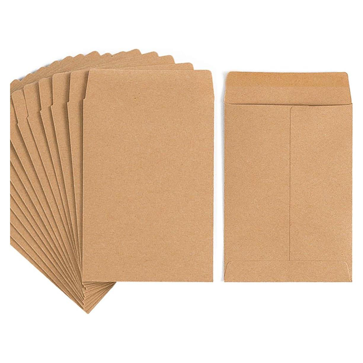 Paquete de 100 Sobres Autoadhesivos Kraft Homtable 8.2x11.5cm
