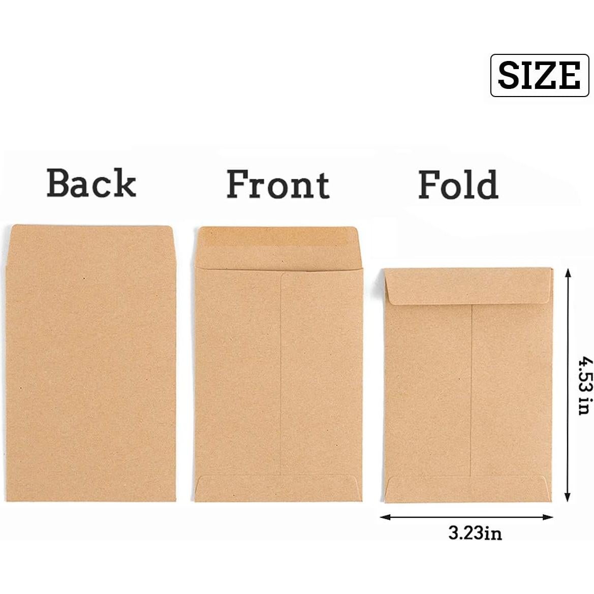 Paquete de 100 Sobres Autoadhesivos Kraft Homtable 8.2x11.5cm