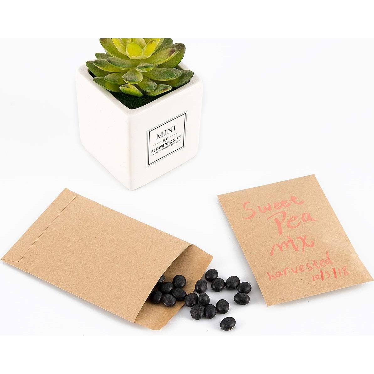 Paquete de 100 Sobres Autoadhesivos Kraft Homtable 8.2x11.5cm