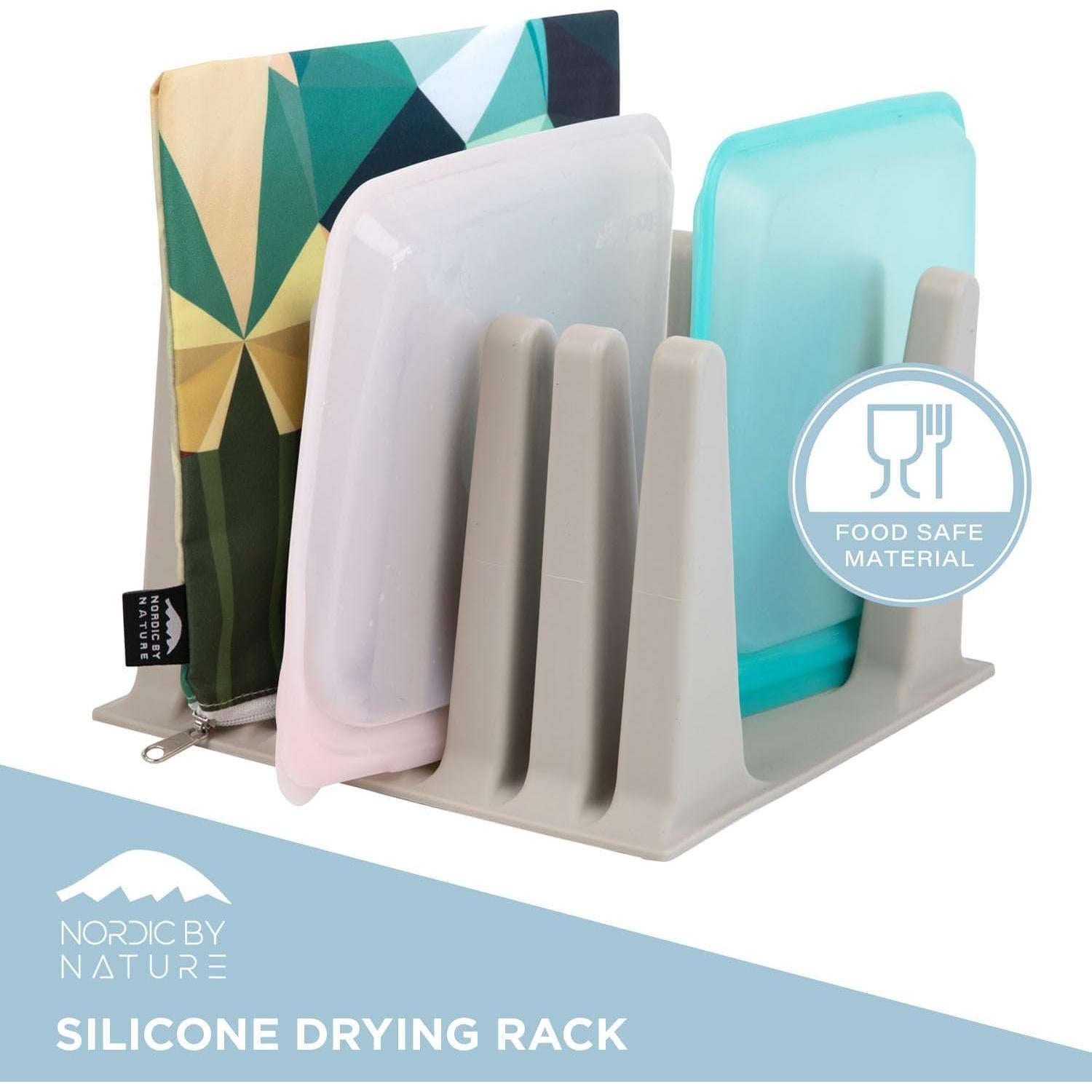 Soporte de Secado de Silicona Nordic By Nature - Gris Claro