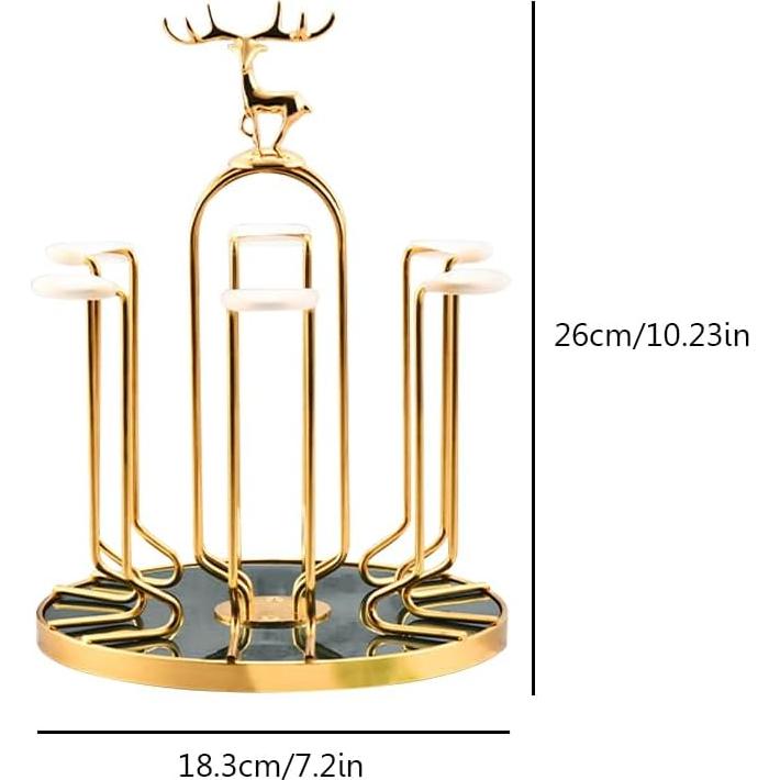 Soporte para Secado de Tazas Lifenanny Dorado Antideslizante