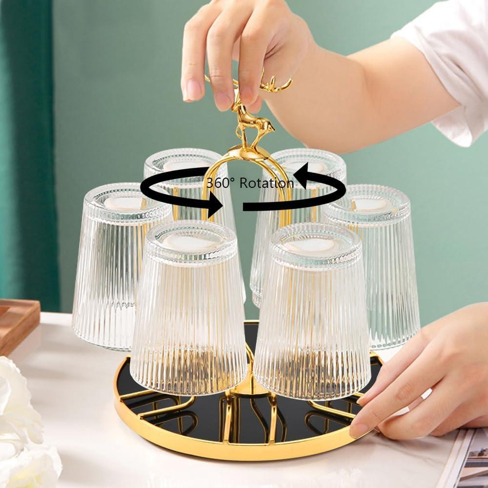 Soporte para Secado de Tazas Lifenanny Dorado Antideslizante