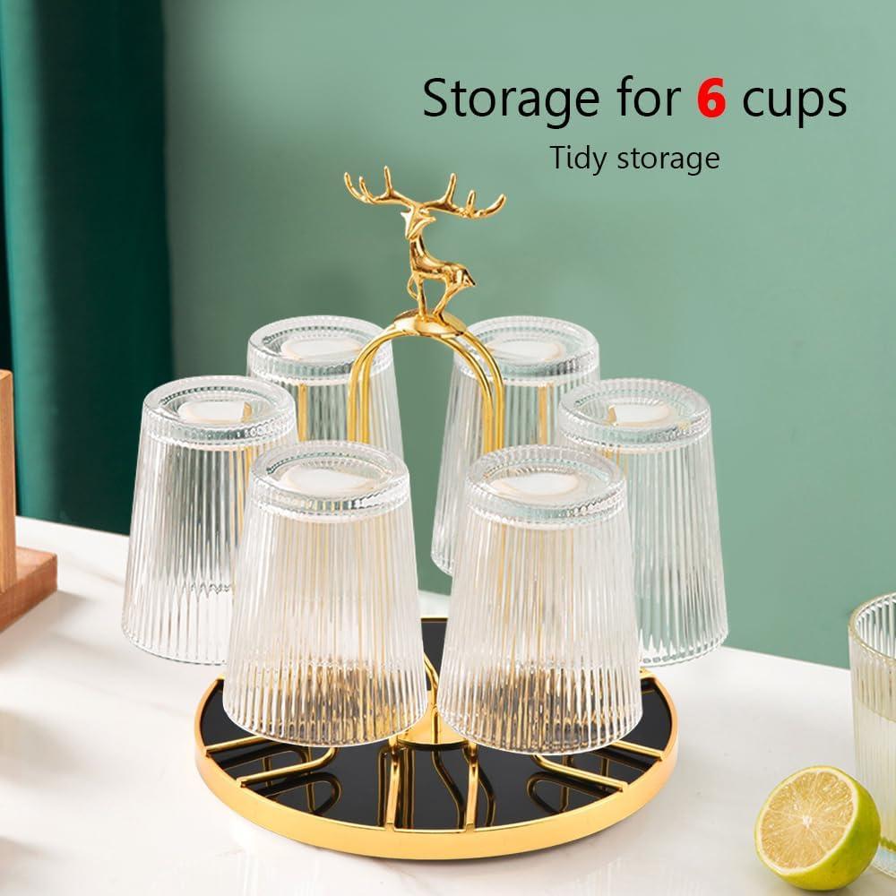 Soporte para Secado de Tazas Lifenanny Dorado Antideslizante