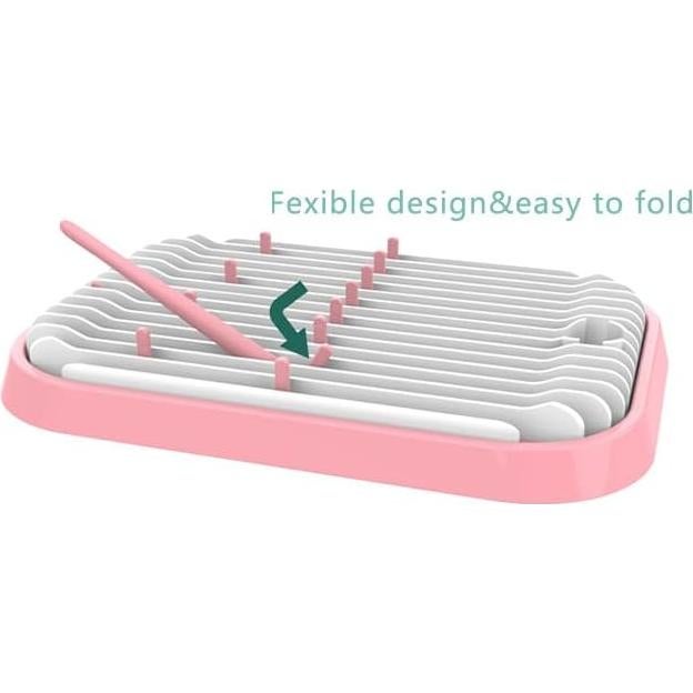 Escurridor de Botellas para Bebés Altibrant Rosa Plegable 12 Botellas