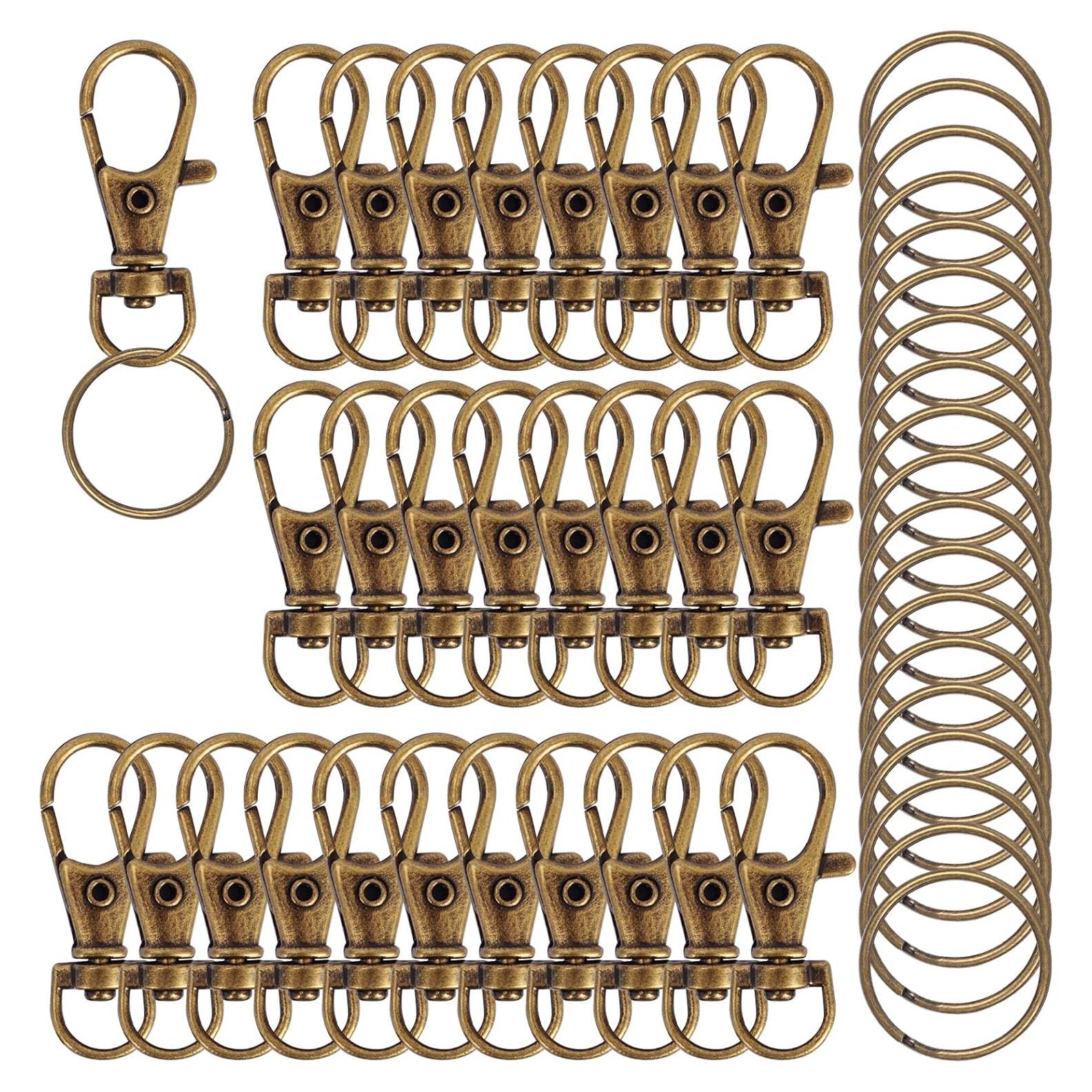 120 Ganchos de Lanyard Giratorio IPXEAD de Zinc Bronce