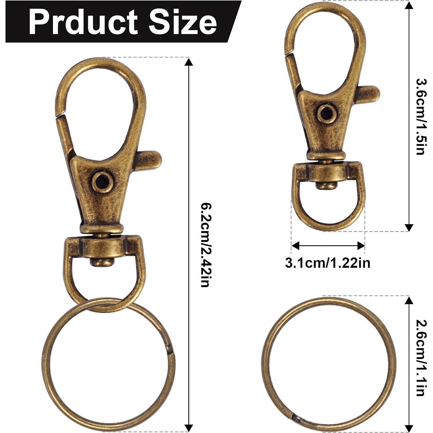 120 Ganchos de Lanyard Giratorio IPXEAD de Zinc Bronce