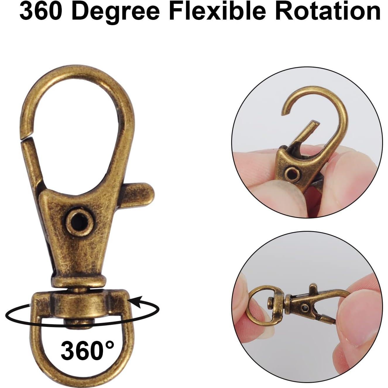 120 Ganchos de Lanyard Giratorio IPXEAD de Zinc Bronce