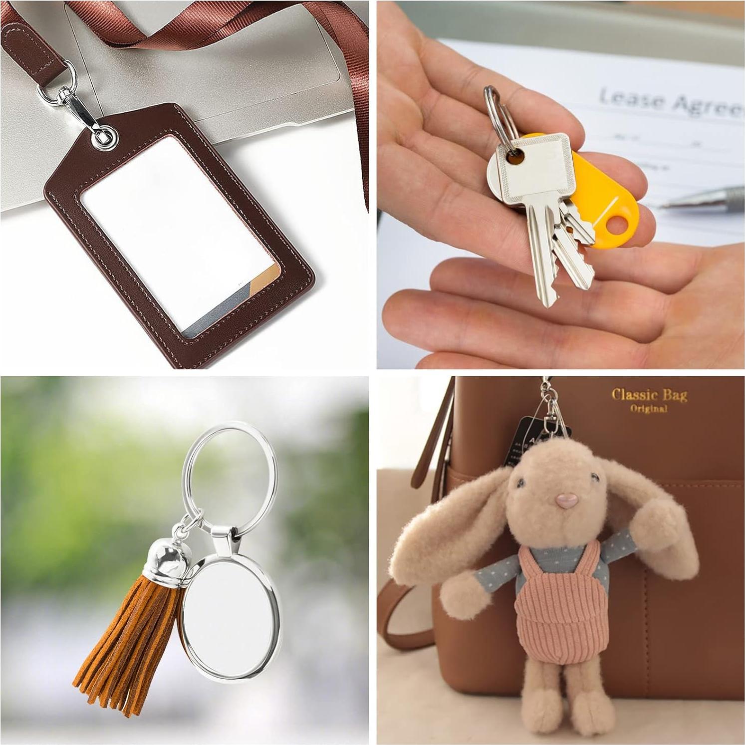 120 Ganchos Giratorios de Metal IPXEAD con Anillas para Llaveros