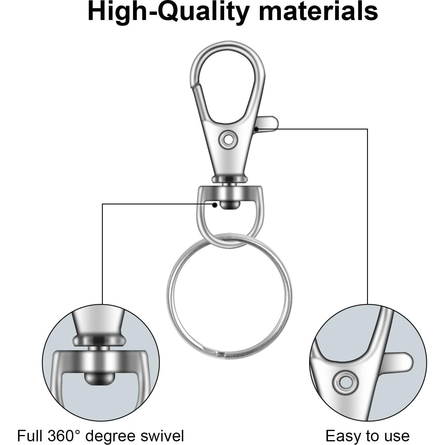 120 Ganchos Giratorios de Metal IPXEAD con Anillas para Llaveros