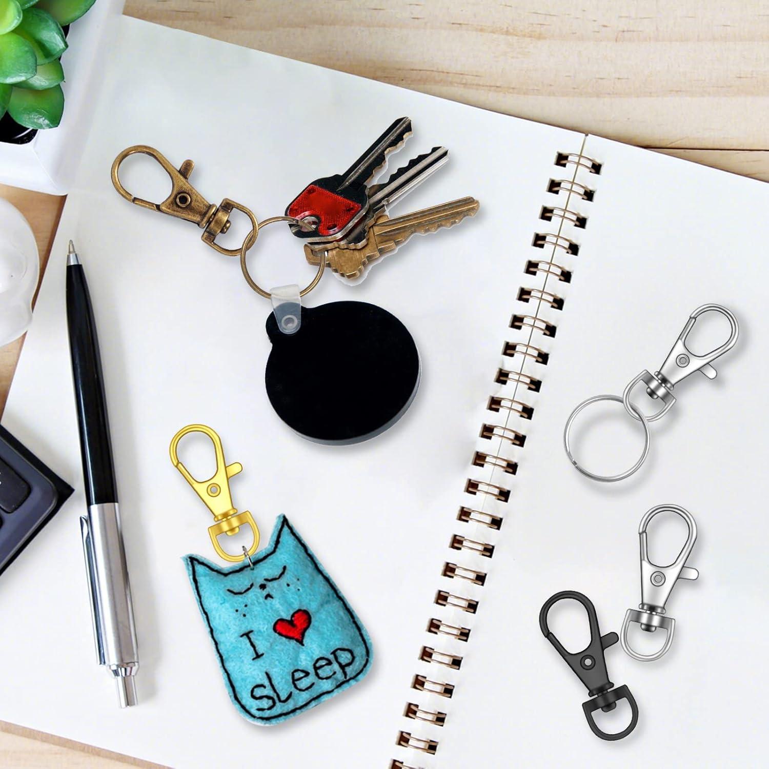 120 Ganchos Giratorios de Metal IPXEAD con Anillas para Llaveros