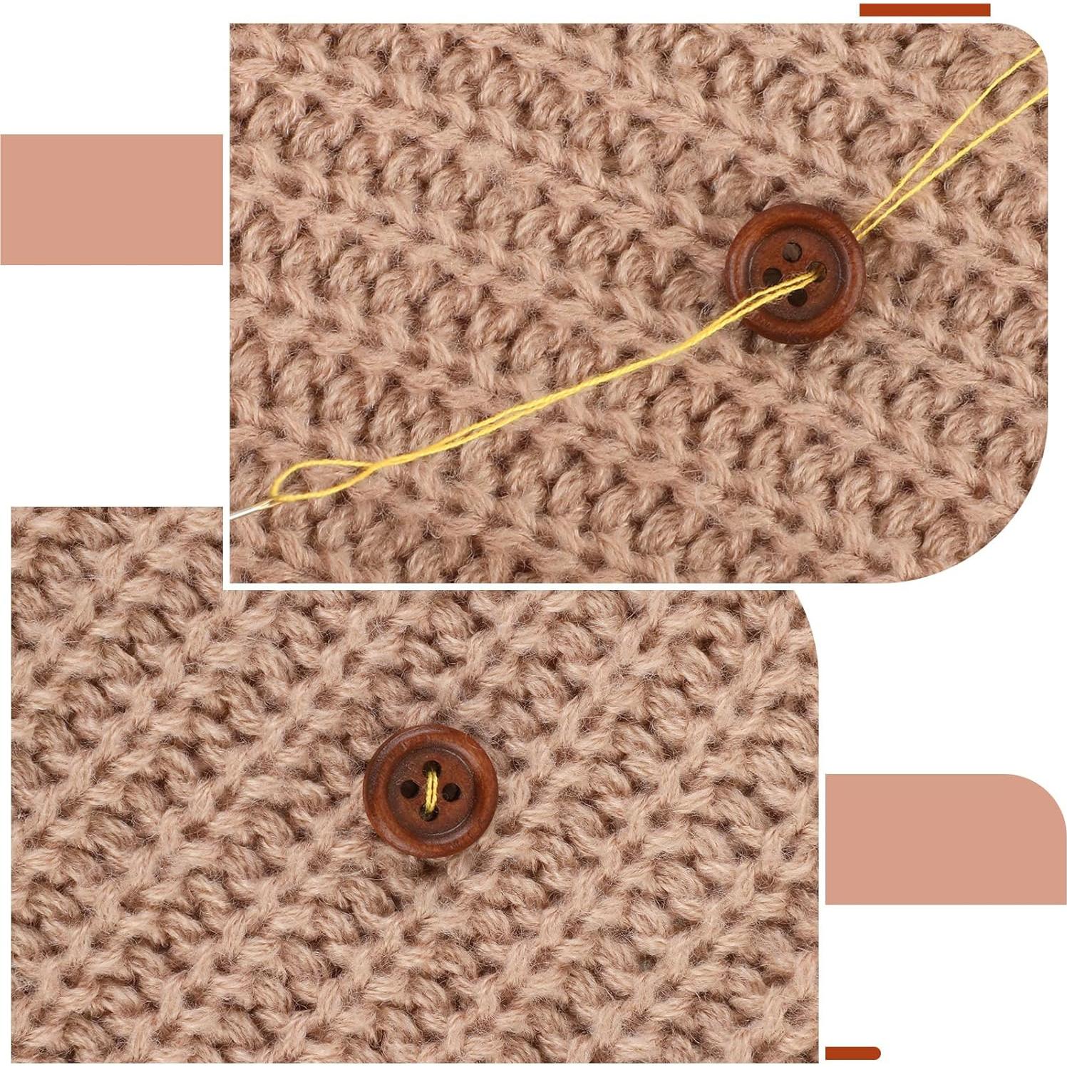 100 Botones de Madera Trinkrittey 12.5mm Redondos 4 Agujeros