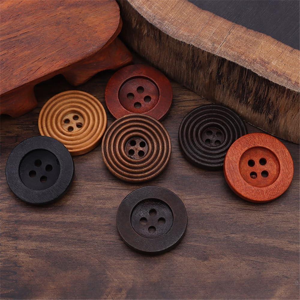 10 Piezas Botones de Madera DIY WDFCSIX 20mm Ecológicos