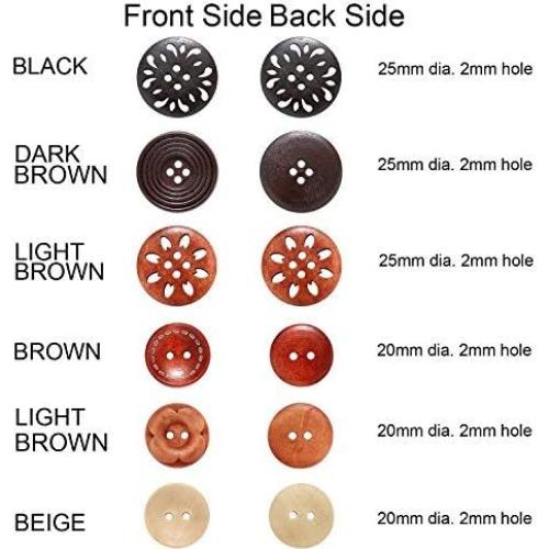 Botones de Madera Redondos Mezclados 118pcs Kangyijia