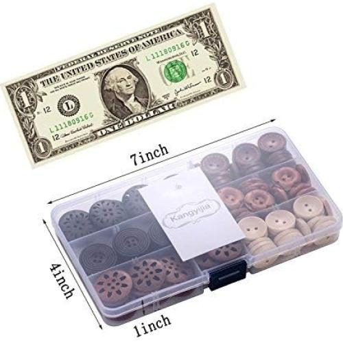 Botones de Madera Redondos Mezclados 118pcs Kangyijia