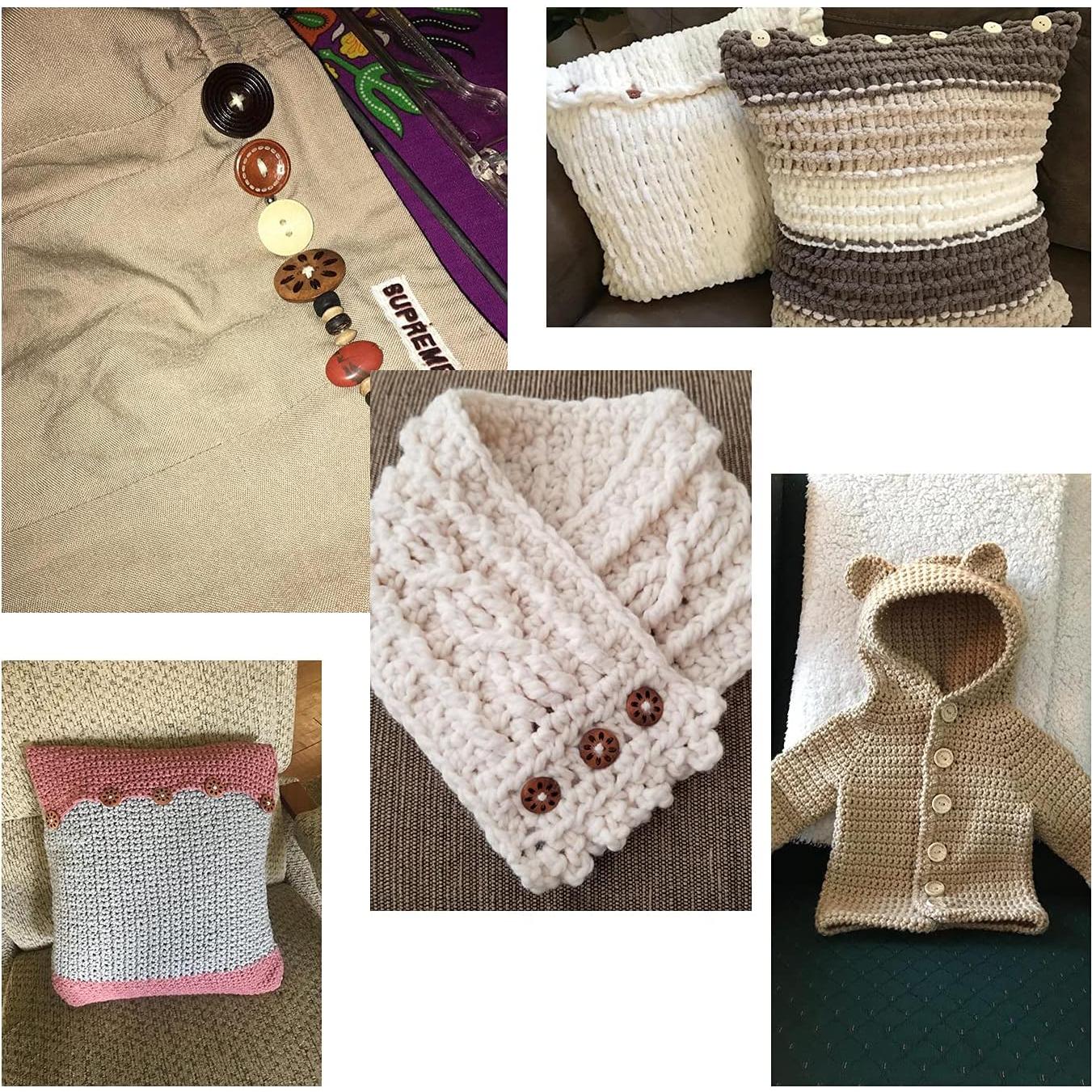 Botones de Madera Redondos Mezclados 118pcs Kangyijia